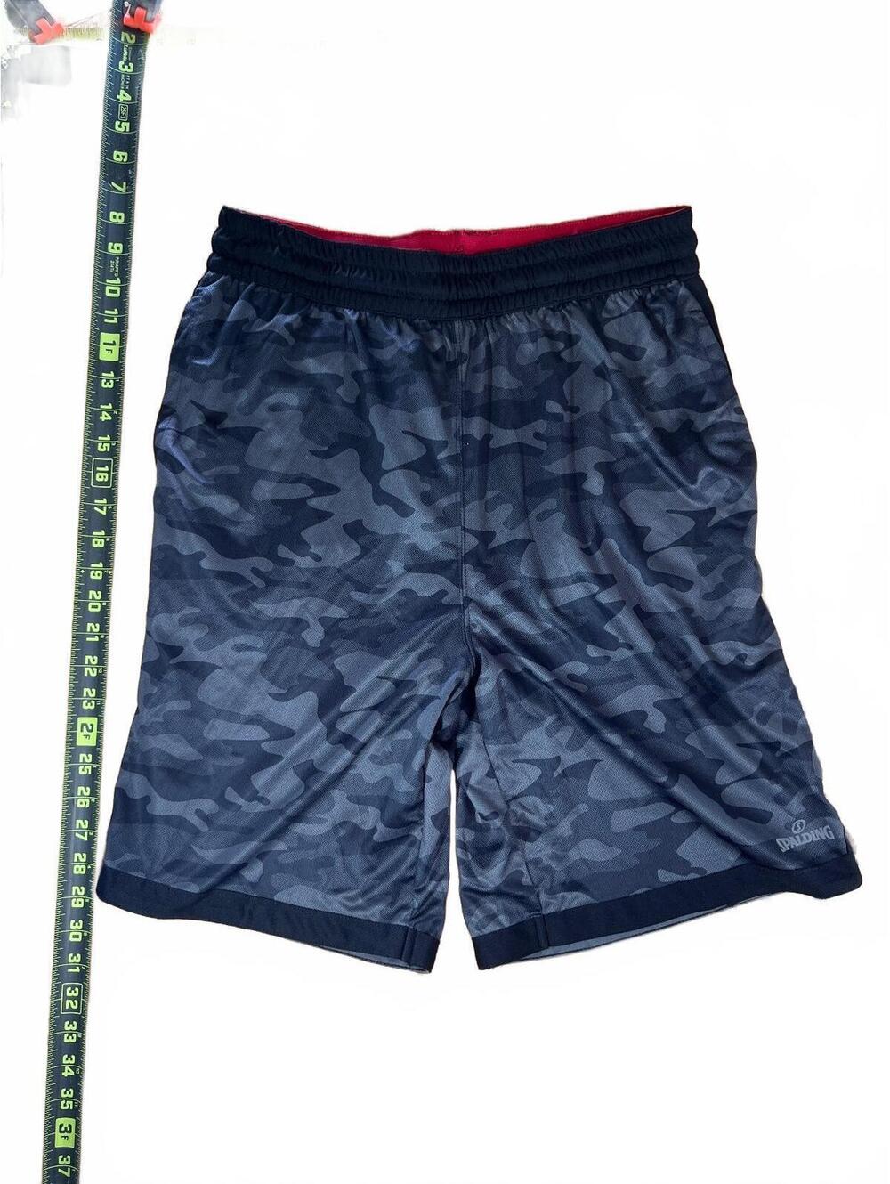 Spalding Men's Black Camo Athletic Shorts Size Large